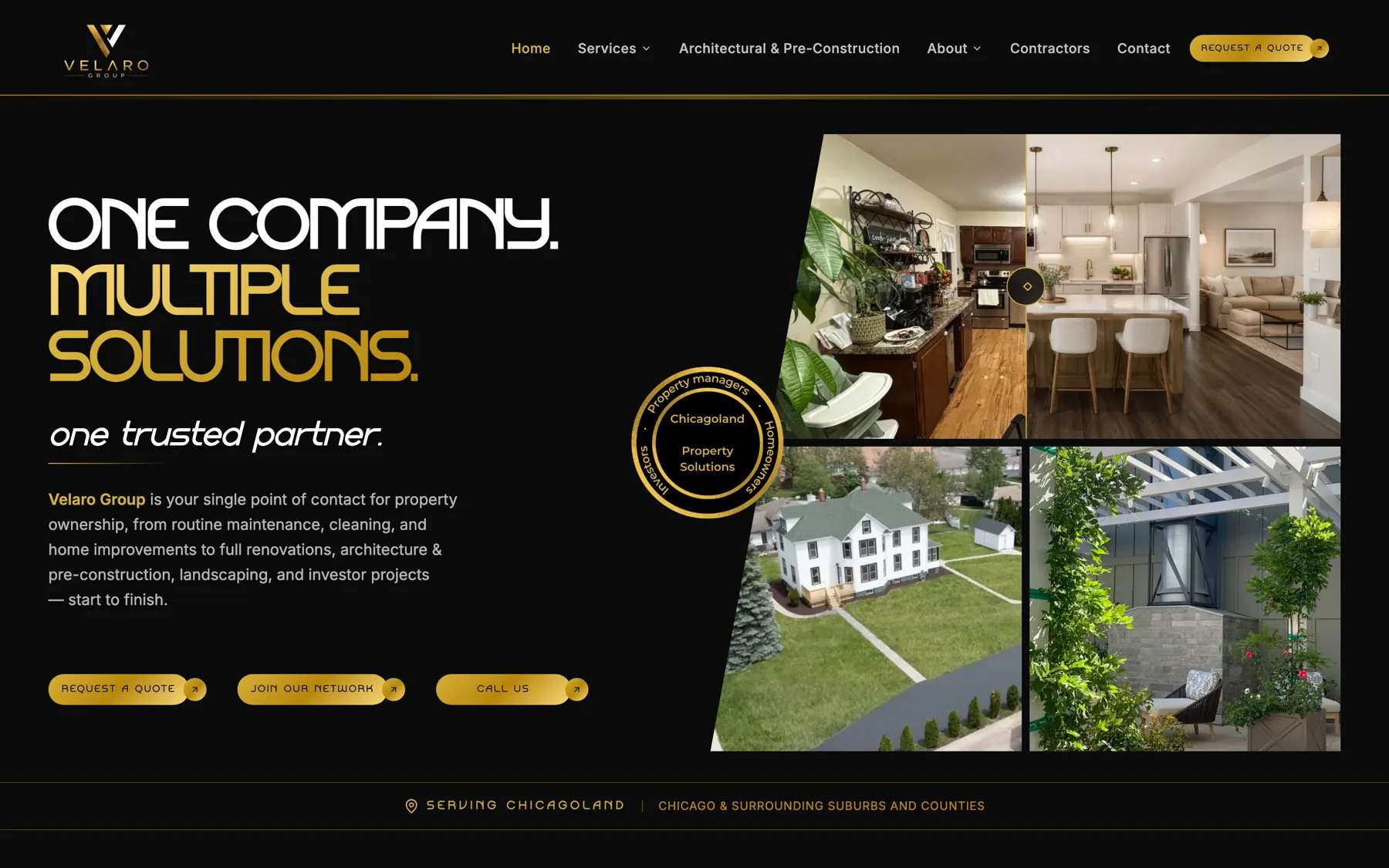 Velaro Group homepage as built